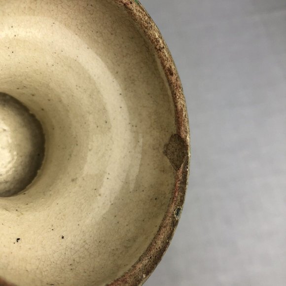 Vintage Moriage Floral Ceramic Vase - Green/Orange/Purple BOHO 10” Tall - Picture 12 of 16